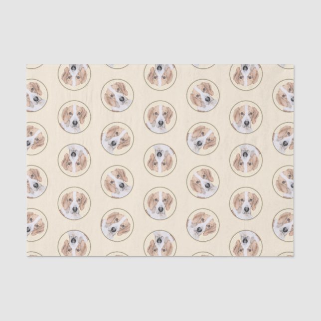 Papier Mousseline American Foxhound Red Walker mignonne Peinture Chi (Recto)