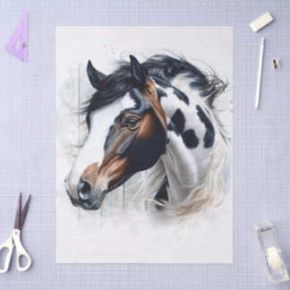 Papier Mousseline American Paint Horse Decoupage