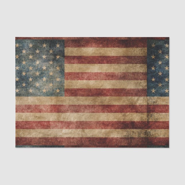 Papier Mousseline americana rustique, drapeau des Etats-Unis, (Recto)