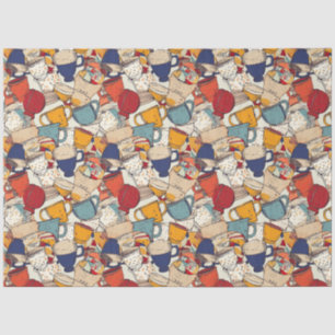 Papier Mousseline Americano Café No 2 motif de collage éphémère