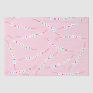 Papier Mousseline Ami mignon bracelet d'amitié motif rose clair