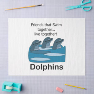Papier Mousseline Amitié des dauphins