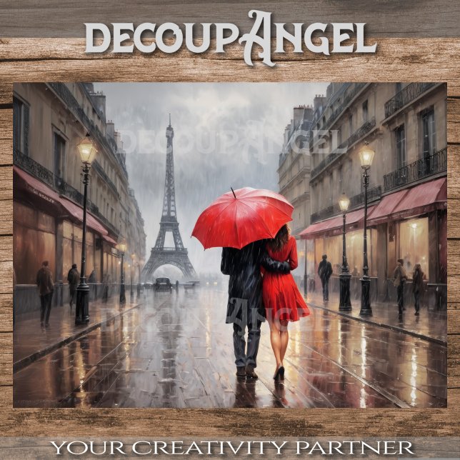 Papier Mousseline Amour à Paris - Découpage - (Créateur téléchargé)