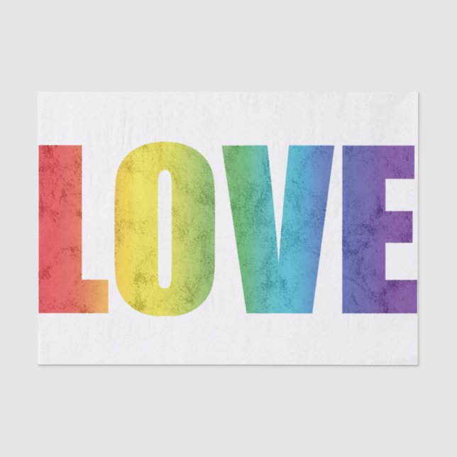 Papier Mousseline AMOUR arc-en-ciel (Recto)