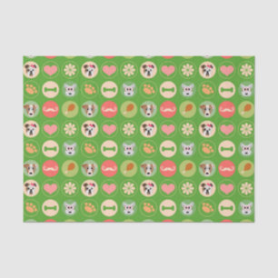 Papier Mousseline Amour de chien sur le vert