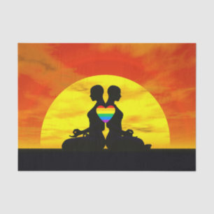 Papier Mousseline Amour lesbien de yoga - 3D rendent