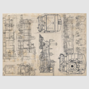 Papier Mousseline Amour locomotif
