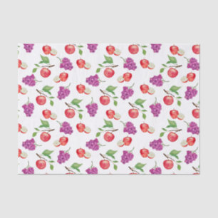 Papier Mousseline Amoureux des fruits des raisins et des pommes