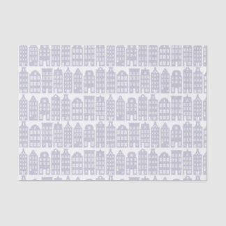 Papier Mousseline Amsterdam Canal Row Met un Motif bleu clair