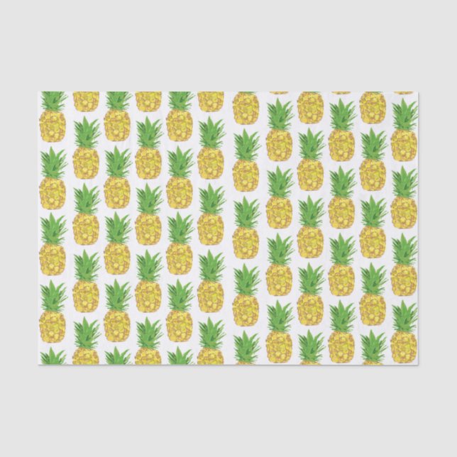 Papier Mousseline Ananas blanc (Recto)