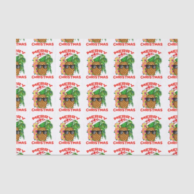 Papier Mousseline Ananas de Père Noël de Joyeux Noël (Recto)