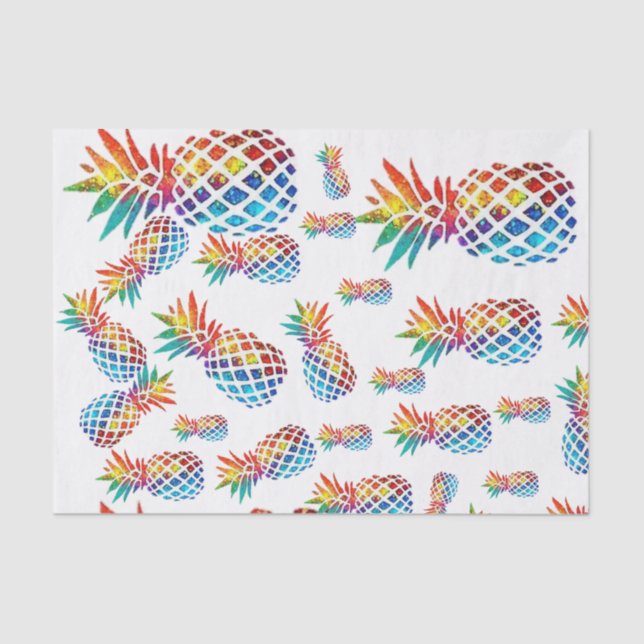 Papier Mousseline Ananas en papier de tissus (Recto)