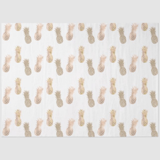 Papier Mousseline Ananas Glam Gold (Recto)