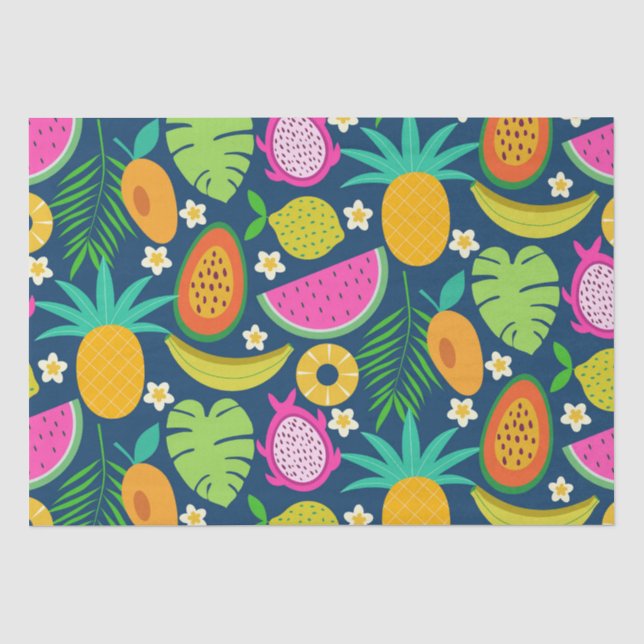 Papier Mousseline Ananas tropical Banana (Recto)
