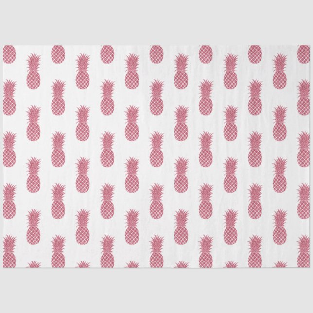 Papier Mousseline Ananas tropiques à Parties scintillant rose (Recto)