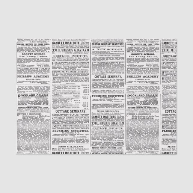 Papier Mousseline Ancien journal (Recto)