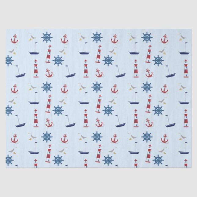 Papier Mousseline  Ancre de bateaux de plaisance Phare Nautique (Recto)