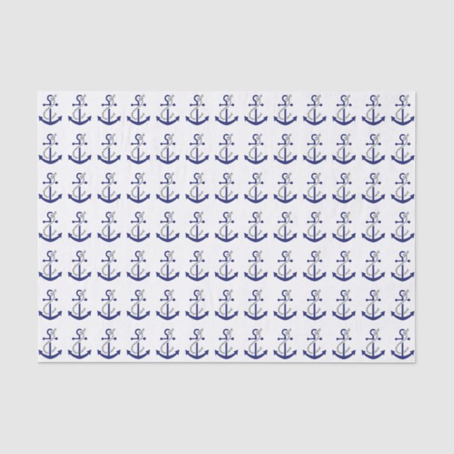 Papier Mousseline Ancre et corde nautiques (Recto)