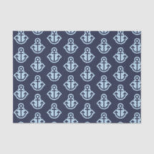 Ancres bleu clair et marine Papier de tissus