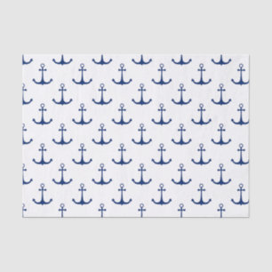 Papier Mousseline Ancres bleues sur le thème nautique Arrière - plan