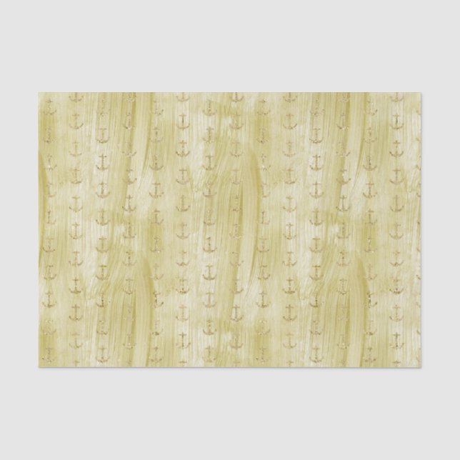 Papier Mousseline Ancres d'or chic (Recto)