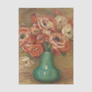 Papier Mousseline Anémones dans un vase par Renoir