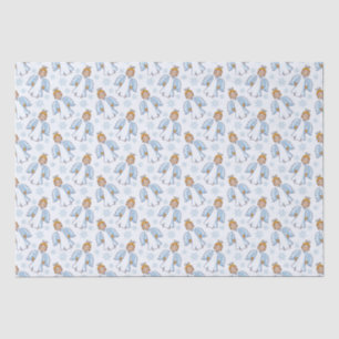 Papier Mousseline Ange blanc et bleu de Noël