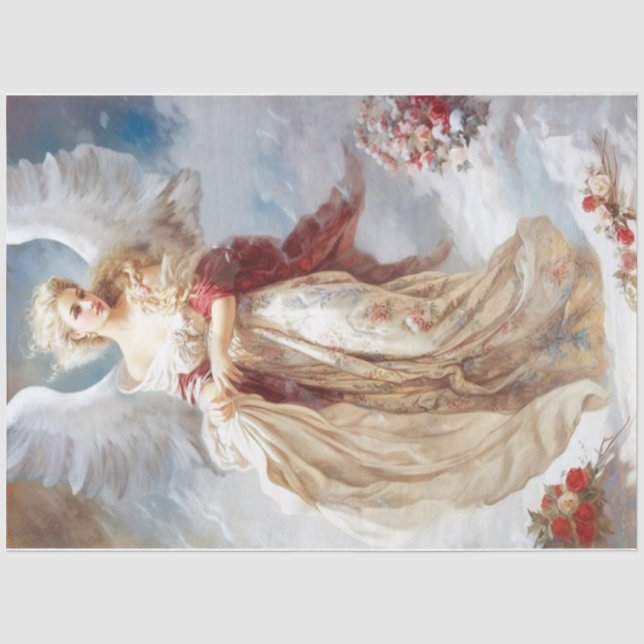 Papier Mousseline Ange d'hiver victorien (Recto)