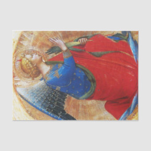 PAPIER MOUSSELINE ANGE EN ROUGE ET LE BLEU D'OR