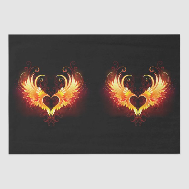 Papier Mousseline Angel Fire Heart with Wings (Recto)