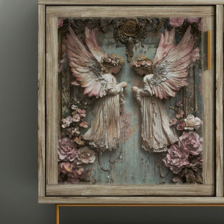 Papier Mousseline Anges Chérubins Jumeaux Decoupage