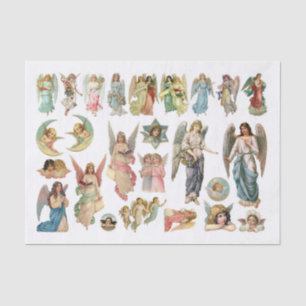 Papier Mousseline Anges de Noël Vintage (AI)