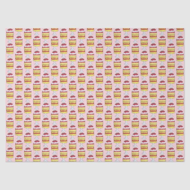 Papier Mousseline Anglais Trifle Fruit Custsert Cuisine britannique (Recto)