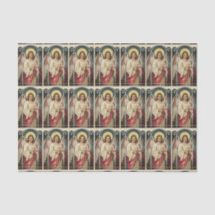 Papier Mousseline Angle avec ruban rose