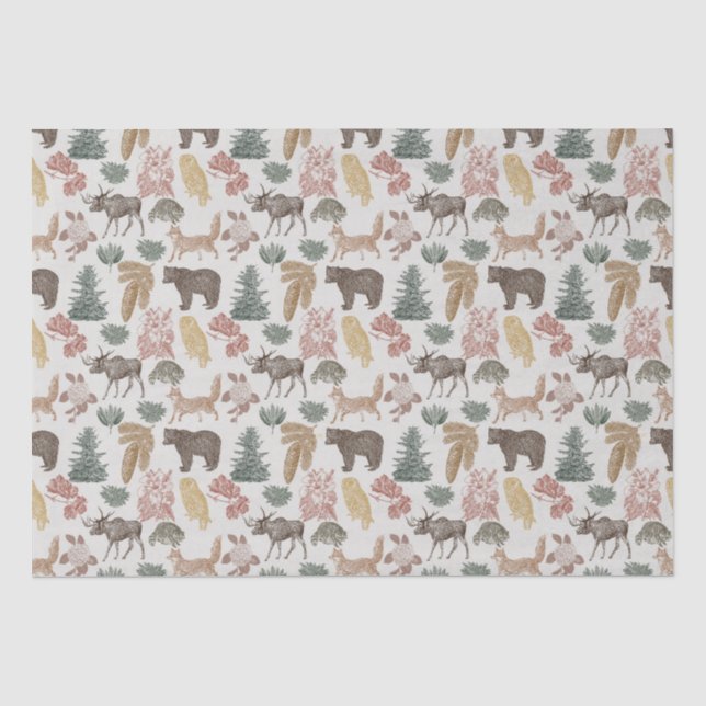 Papier Mousseline Animal boisé (Recto)