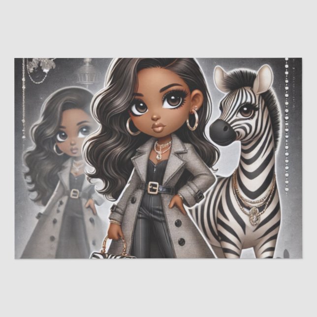 Papier Mousseline Animal Kingdom Couture Zebra (Recto)