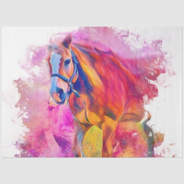 Papier Mousseline Animal peintre - Cheval (Recto)
