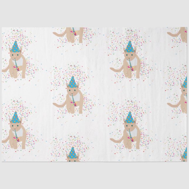 Papier Mousseline Animaux de chat amusants ayant une fête (Recto)