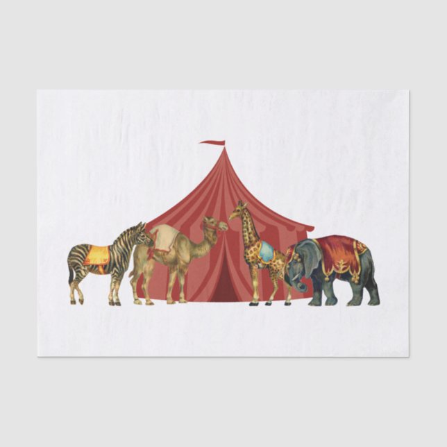 Papier Mousseline Animaux De Cirque Et Tente (Recto)