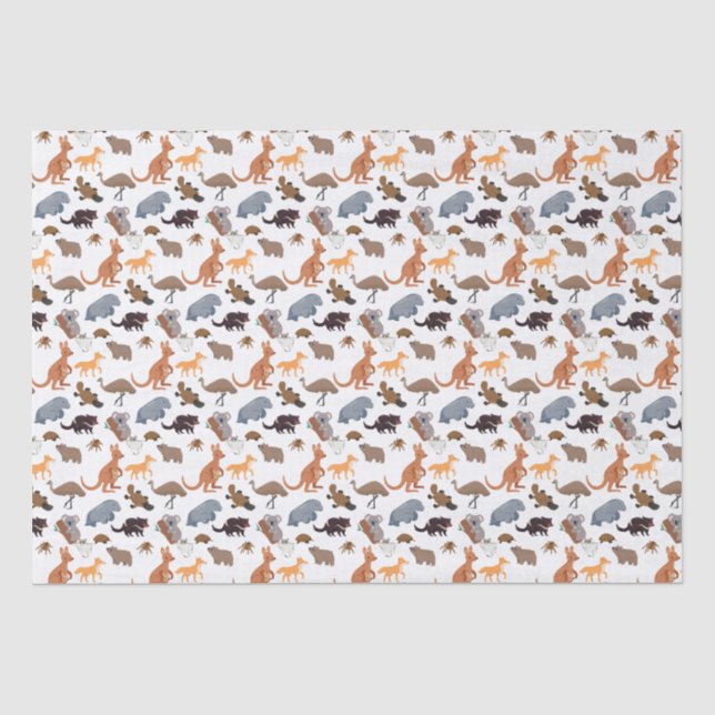 Papier Mousseline Animaux de l'Australie faune australienne (Recto)