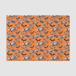 Papier Mousseline Animaux de squelette orange