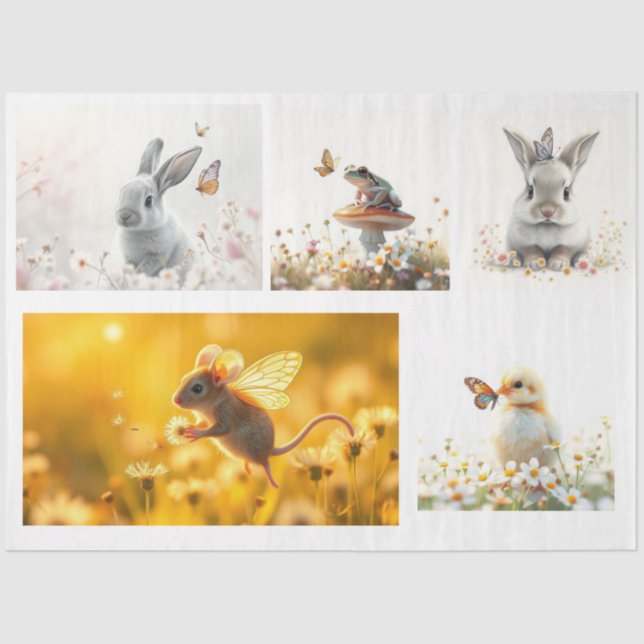 Papier Mousseline animaux mignons (Recto)
