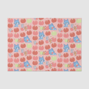 Papier Mousseline Anime Tom, Jerry et Tuffy Apple Motif