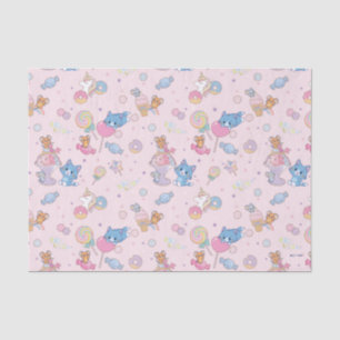 Papier Mousseline Anime Tom, Jerry et Tuffy Candyland Motif