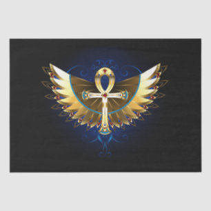 Papier Mousseline Ankh or avec ailes