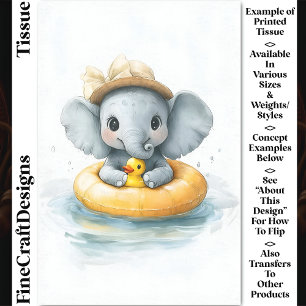 Papier Mousseline Anneau en caoutchouc éléphant mignon & Canard CW1