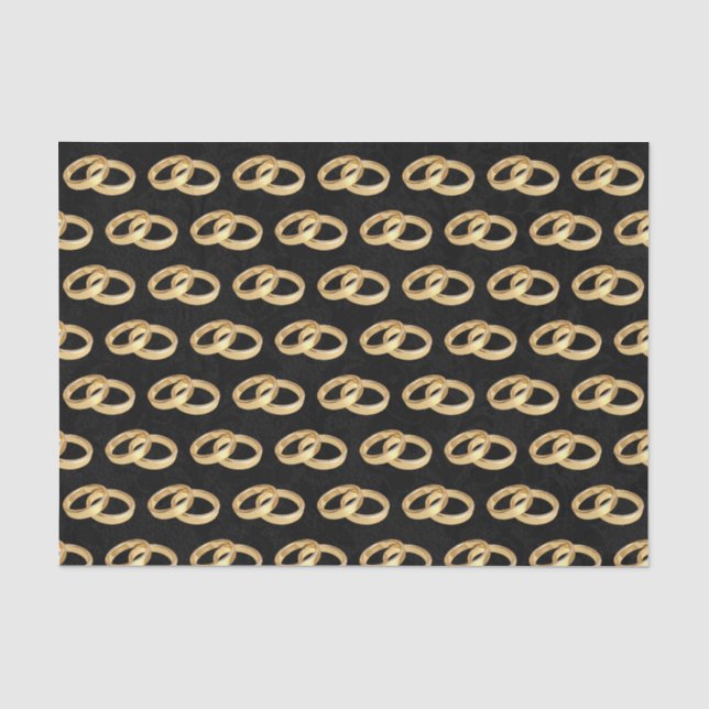 Papier Mousseline Anneaux Mariages D'Or Rejoints (Recto)