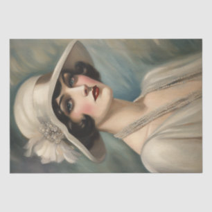 Papier Mousseline Années folles Elégance : Lady in a Casquette Decou