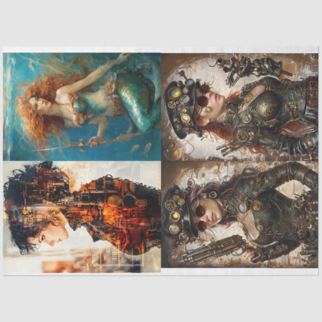 Papier Mousseline Annick Decoupage paper- Quadruple fun (Recto)