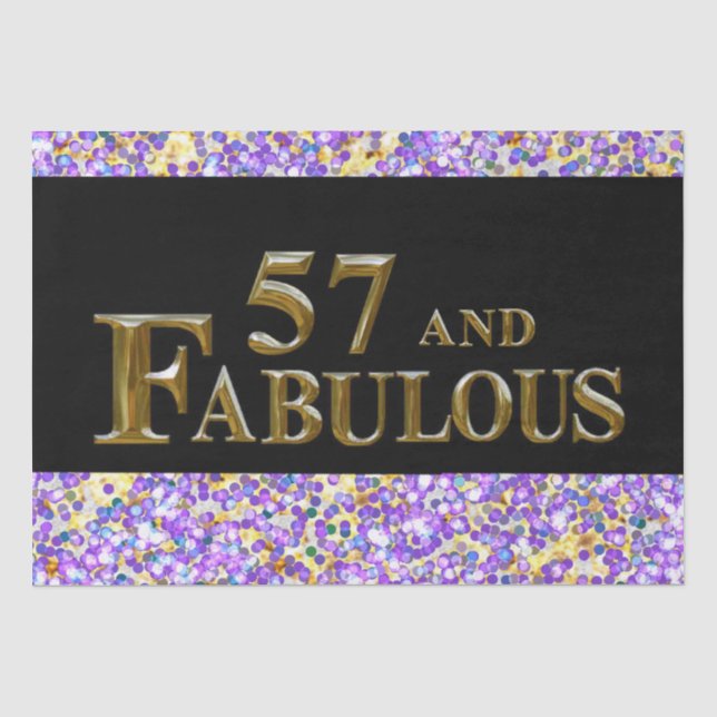 Papier Mousseline Anniversaire 57 ans (Recto)